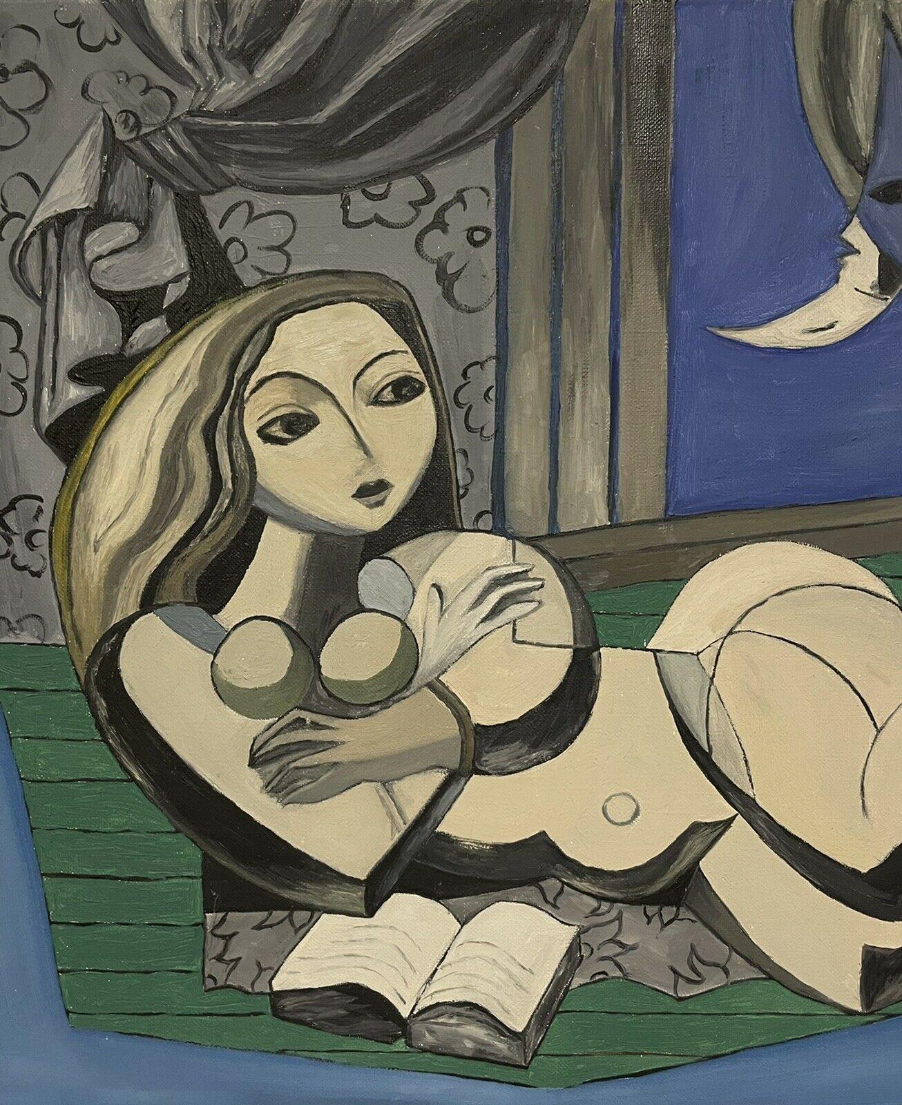Artist/ School: French School, late 20th century

Title: The Nude Model, in the style of Picasso

Medium: oil painting on canvas, framed

framed: 22.25 x 26.75 inches
canvas:  19.75 x 24 inches 

Provenance: private collection, France

Condition: