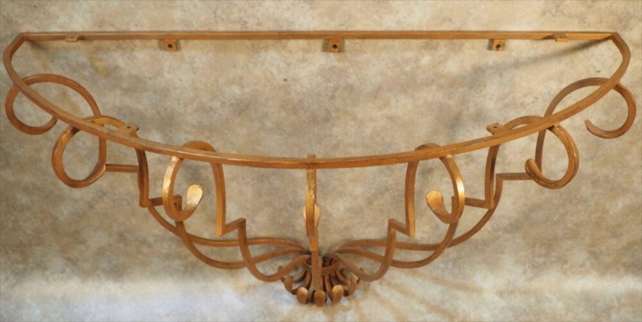 French Style of Raymond Subes Gilt Iron Console For Sale
