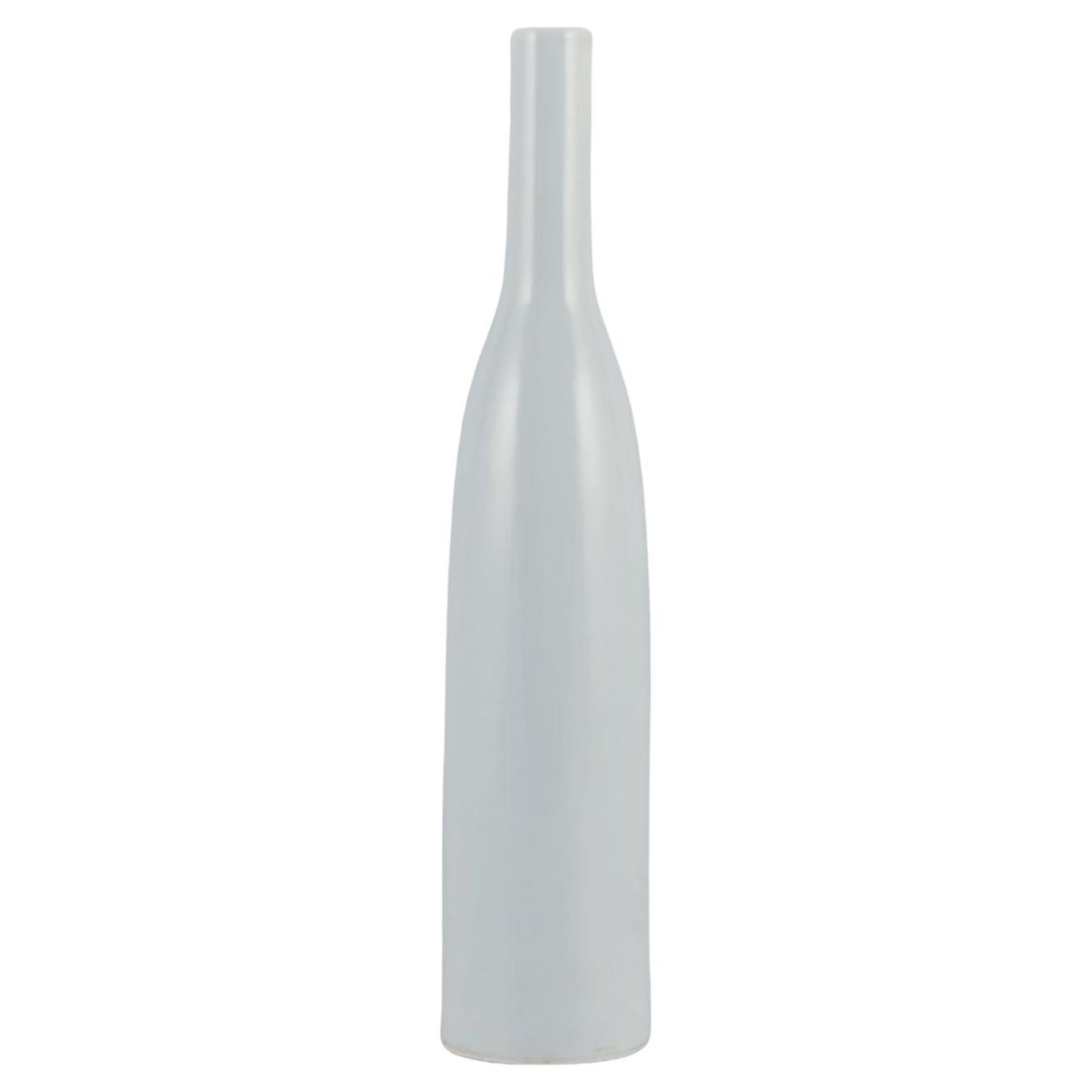Style of Ruelland, Tall Bottle-Shaped Ceramic Vase For Sale