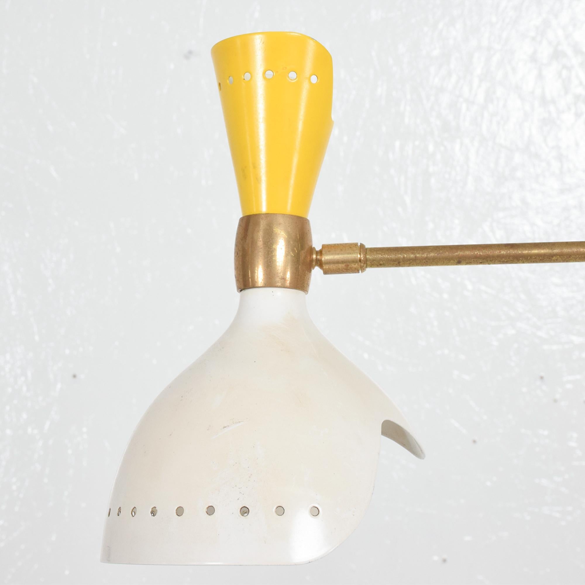 Italian Modern Magical Mobile Chandelier Brass and Sunny Yellow Dual Cone, Italy 2
