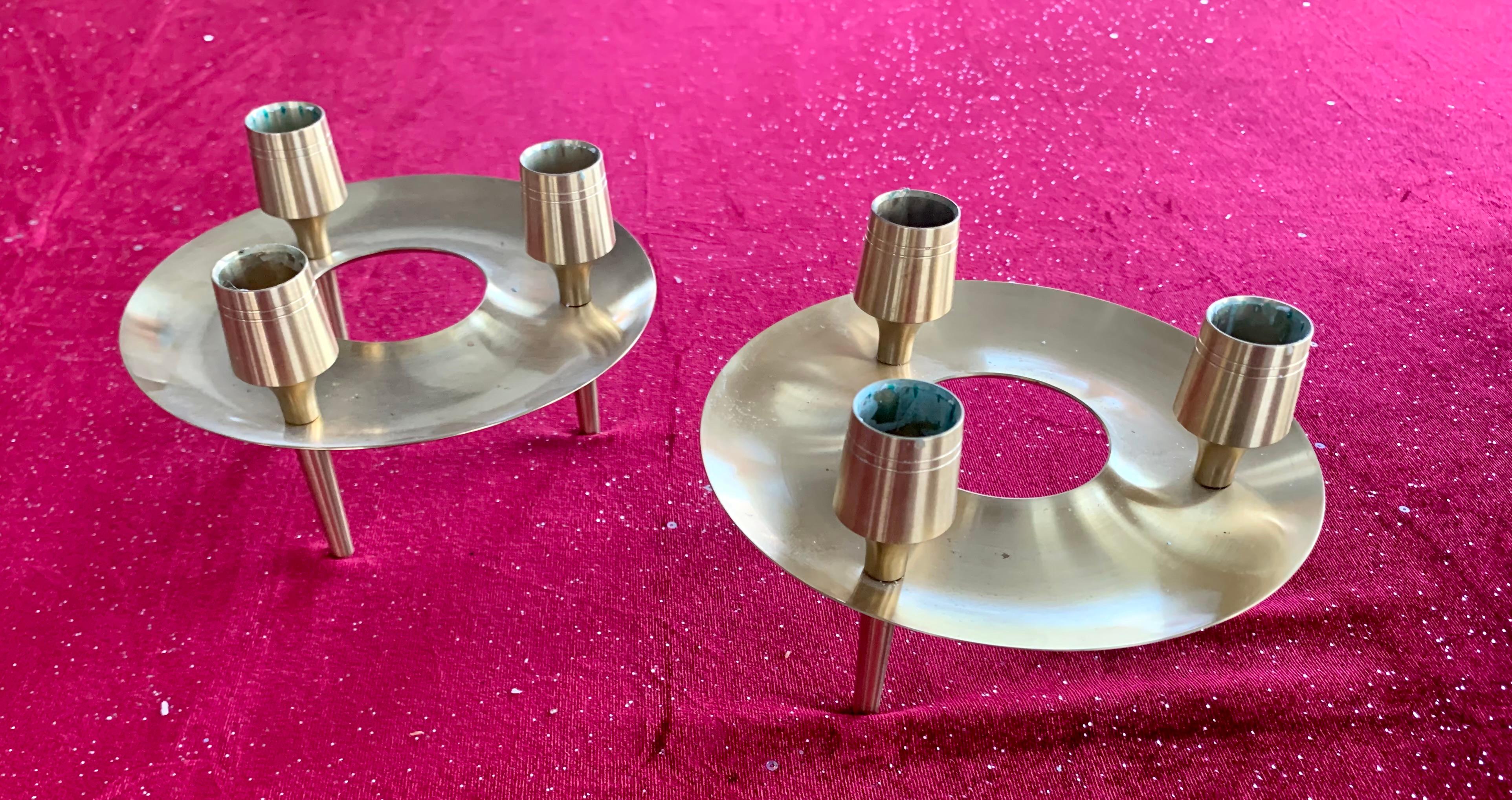 Metalwork Style Taito (Paavo Tynell) Candle Holders For Sale