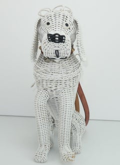 Stylecraft Miami White Wicker Poodle Dog Novelty Handbag, 1950's