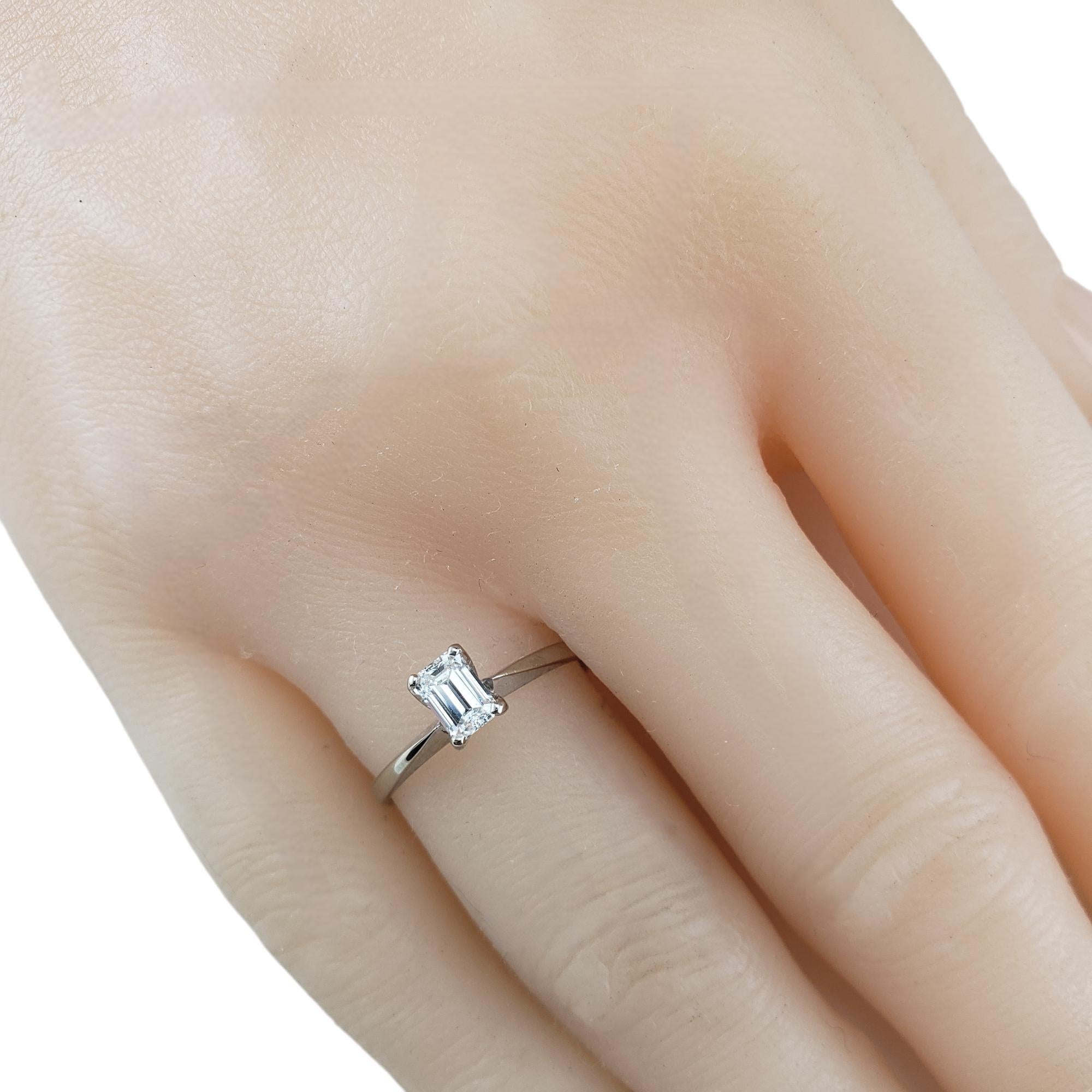 Stylecrest 14 Karat White Gold Emerald Cut Diamond Engagement Ring Size 7 #18245 For Sale 4