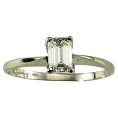 Stylecrest 14 Karat White Gold Emerald Cut Diamond Engagement Ring Size 7 #18245
