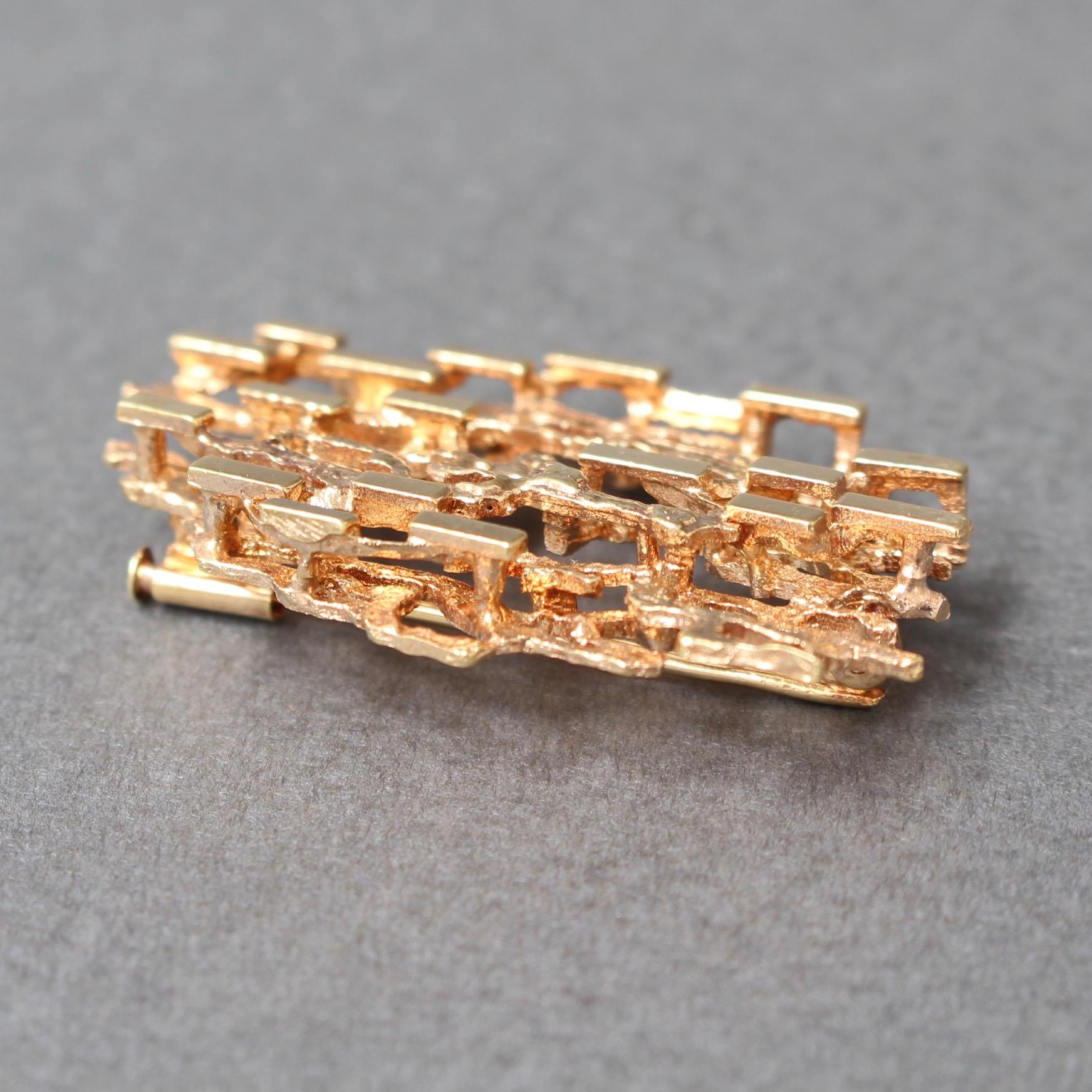 Late 20th Century Stylised Abstract Brooch of 14-Carat Yellow Gold, circa 1970s