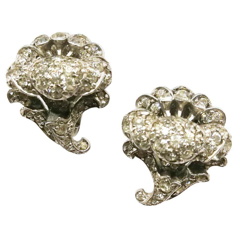 1950s Clip-on Earrings - 399 For Sale at 1stDibs