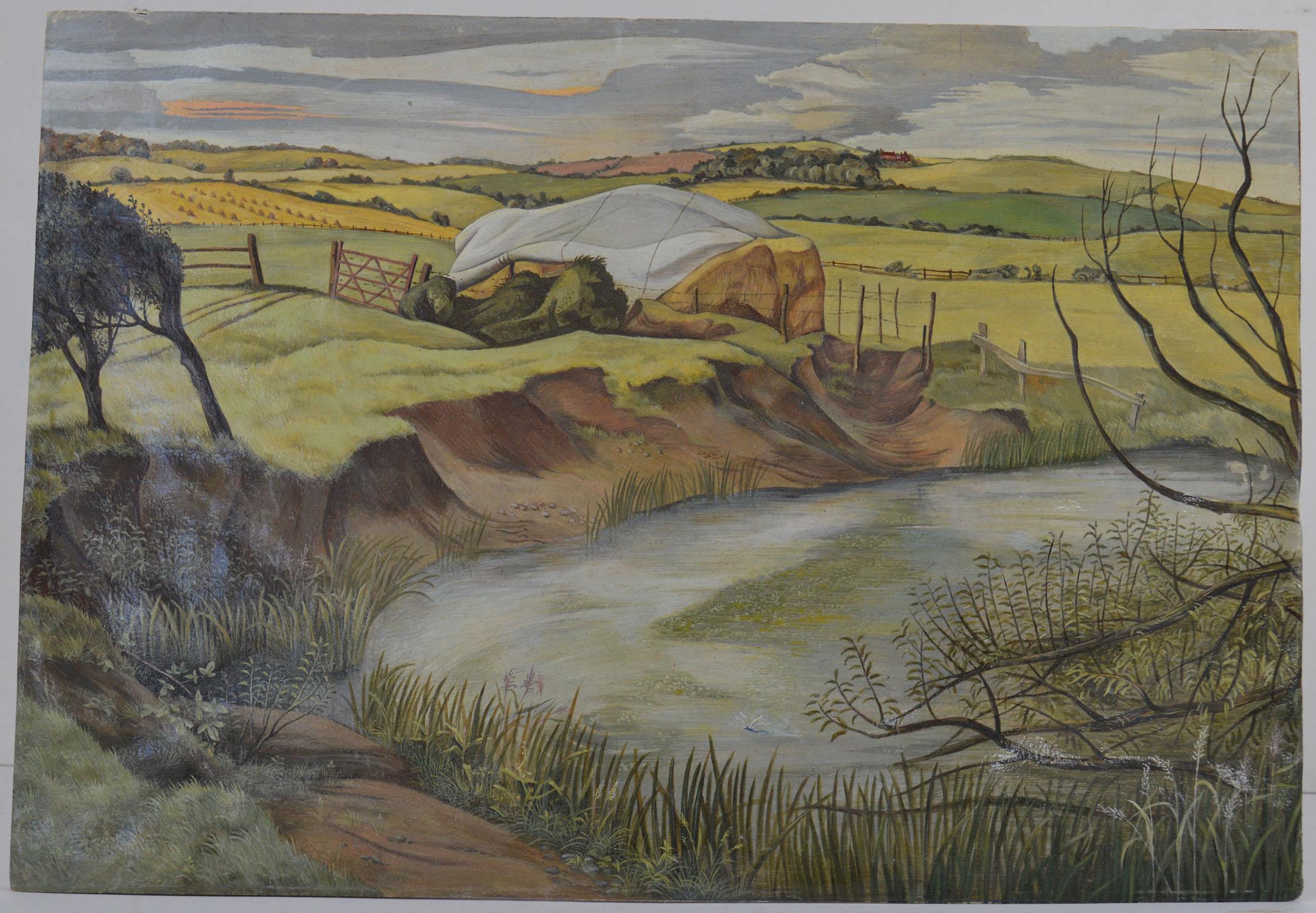 Wonderful stylized landscape.

Lovely quality to it.

Gouache on paper laid on board.

Unframed

Unsigned.



 