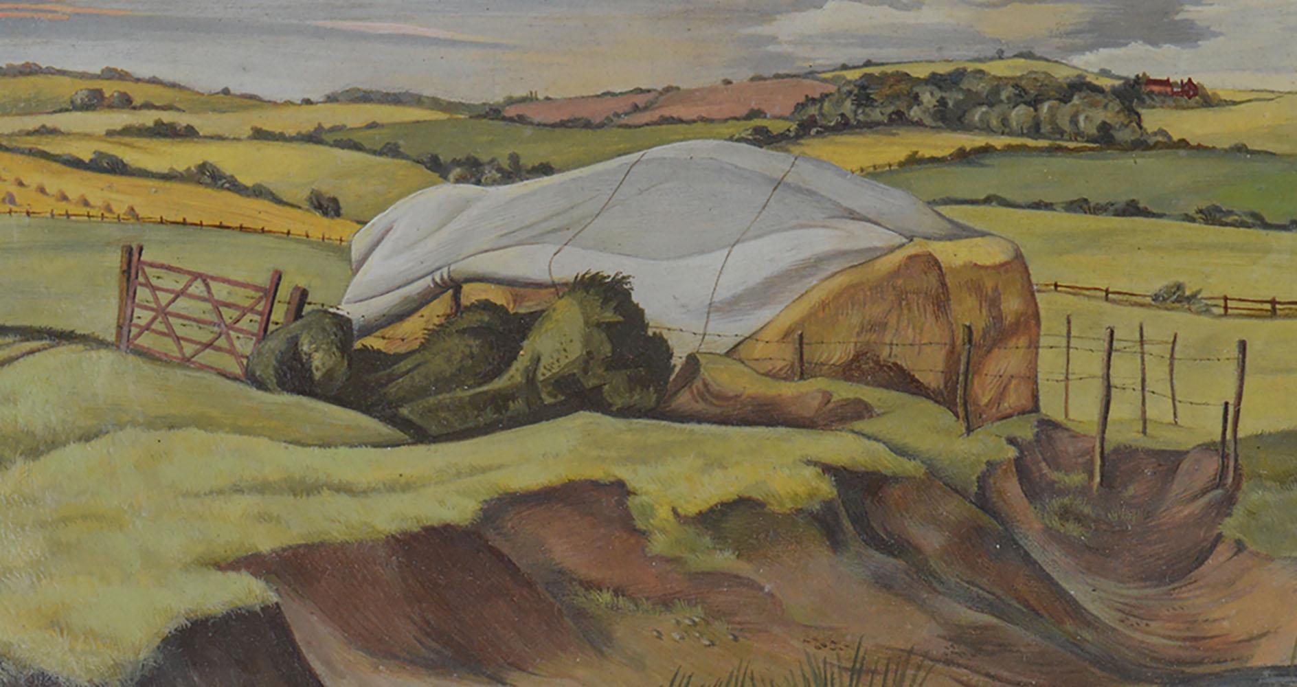 Painted Stylized English Landscape, Michael Lord, 1940s