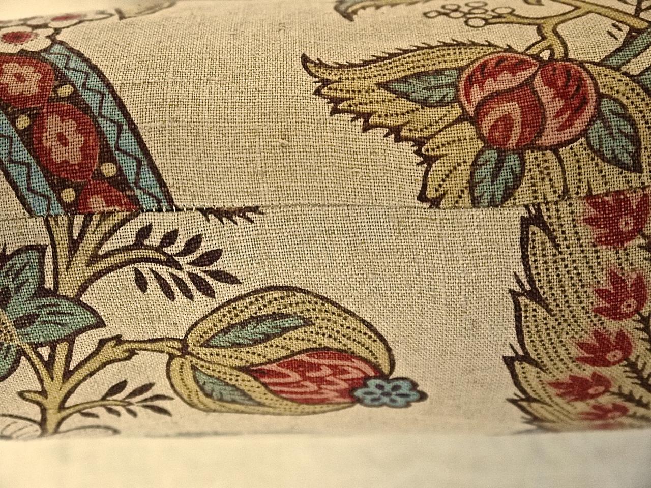Stylised Floral Linen Pillow, French, 19th Century For Sale 2