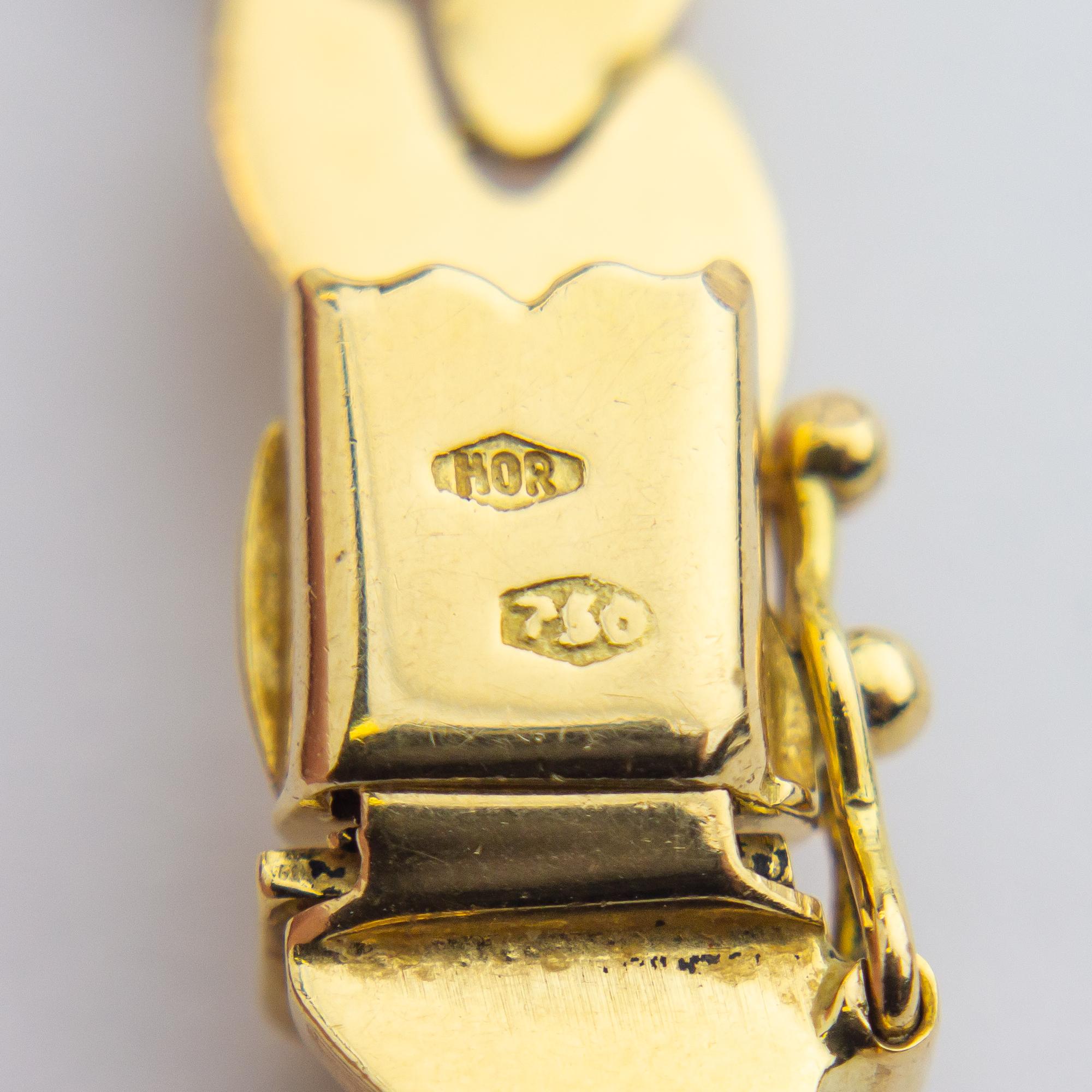 Halskette mit geschliffenem Lorbeerblatt aus 18 Karat Gelbgold 1