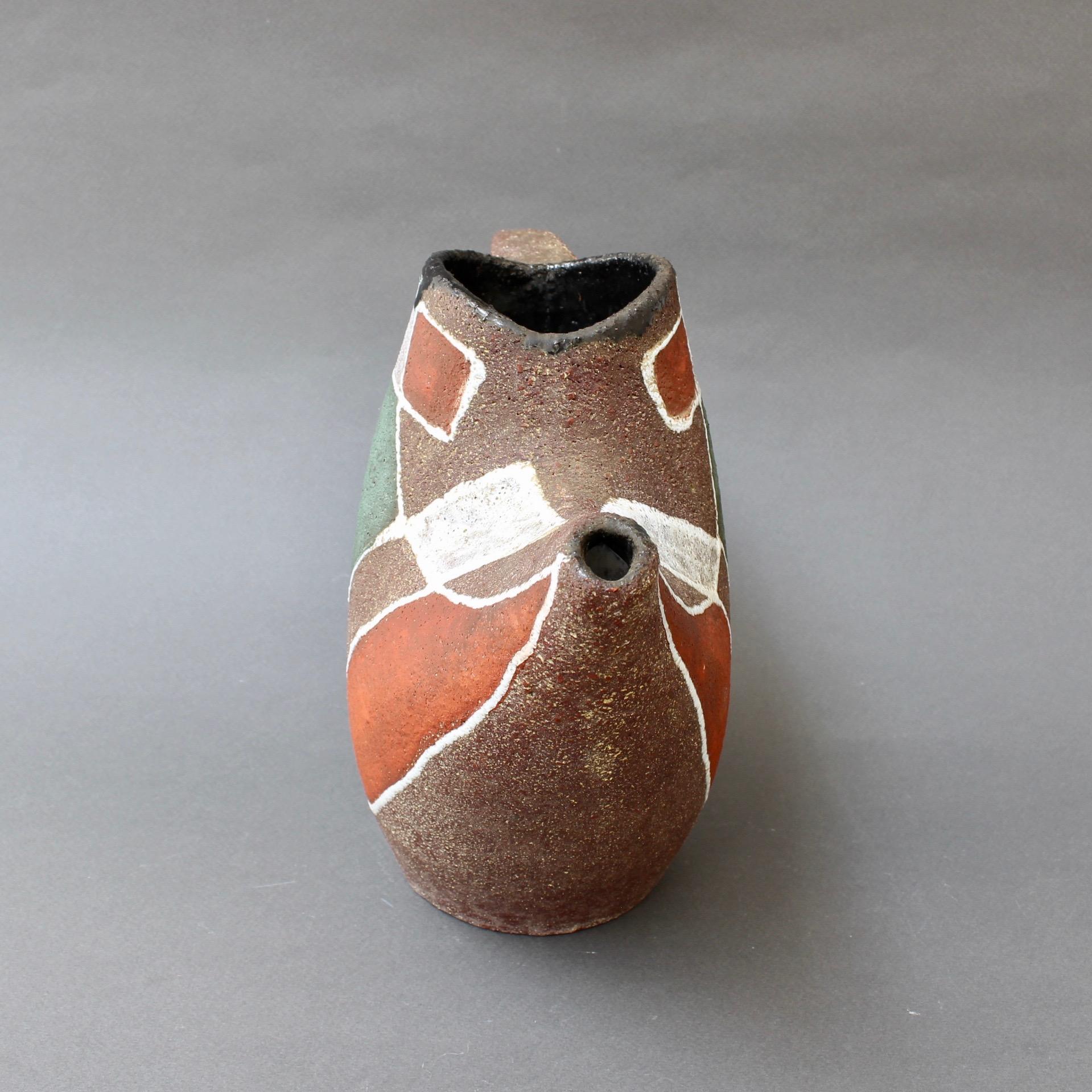 Stylised MidCentury Ceramic Watering Pot / Vase by Accolay, circa 1950s 3