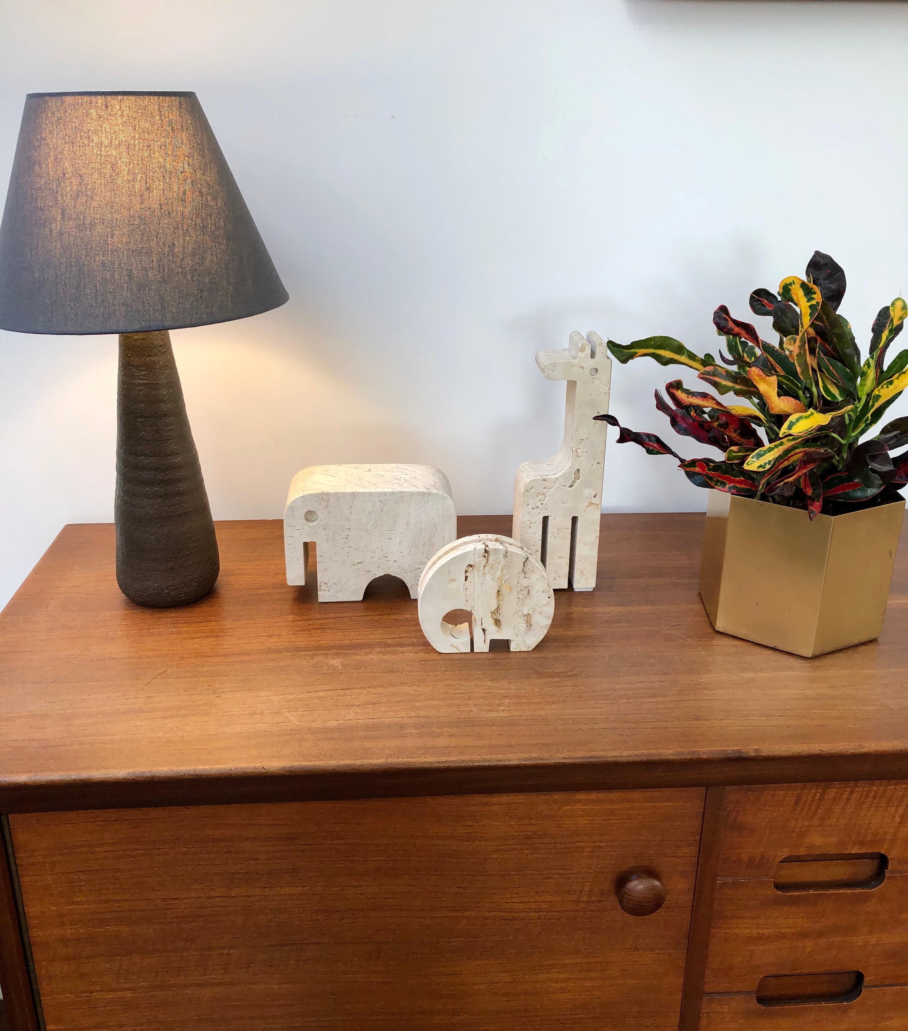 Mid-Century Modern Stylised Travertine Elephant Envelope Holder by Mannelli Brothers 'circa 1970s'