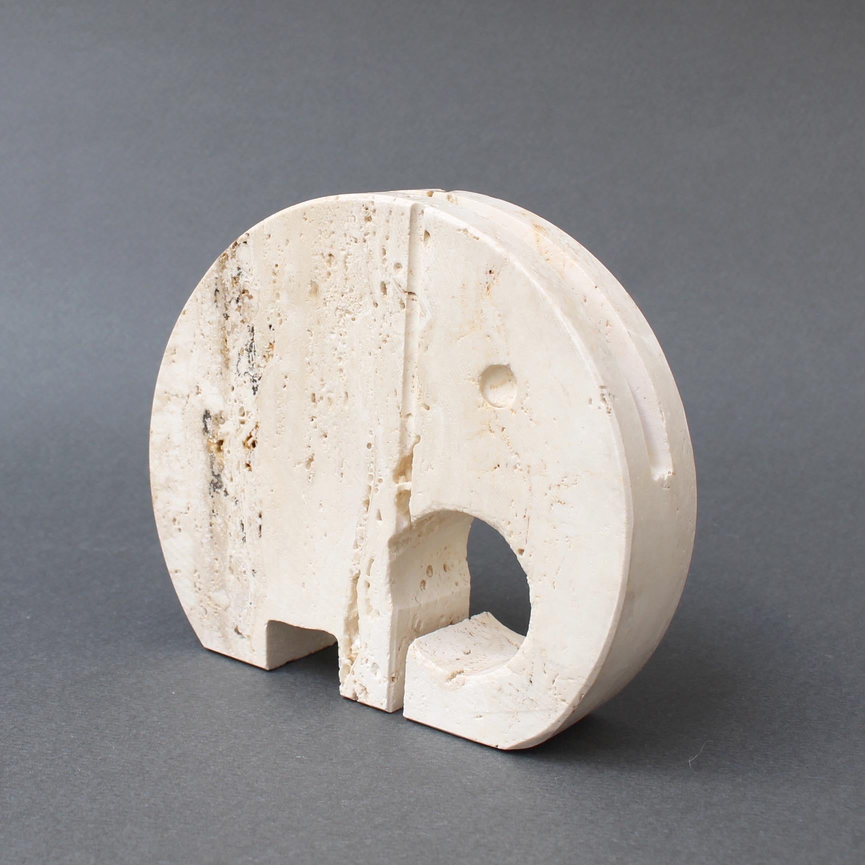 Late 20th Century Stylised Travertine Elephant Envelope Holder by Mannelli Brothers 'circa 1970s'