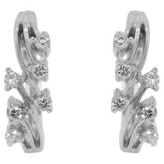 Stylish 0.18ct Natural Diamond Earrings in 18K White Gold