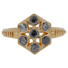 Stilvoller 0,35 Karat Diamanten-Ring aus 20 Karat Gelbgold