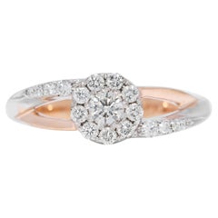 Stylish 0.35ct Natural Diamond Ring in 10K Two-Toned Gold