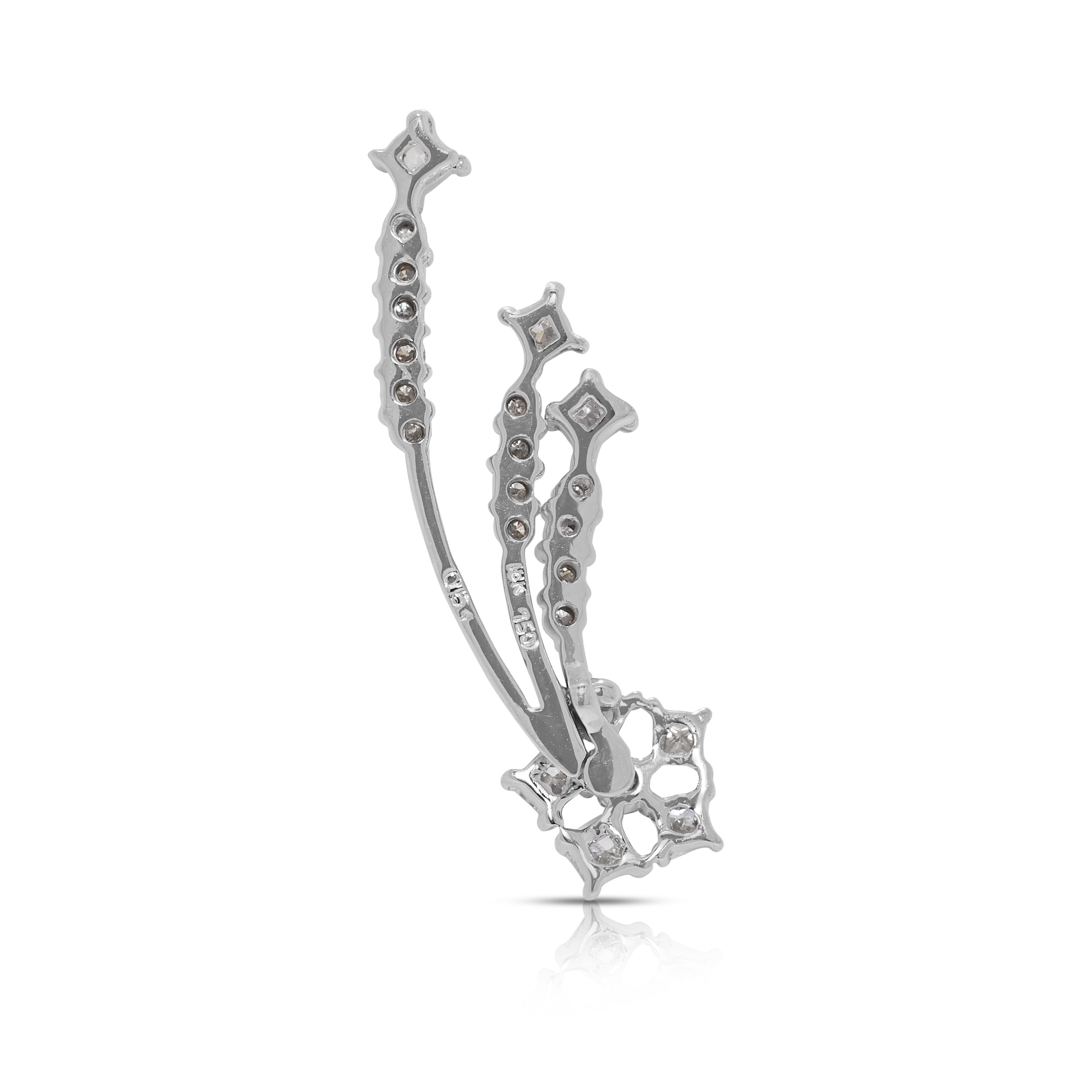 Elegante ciondolo con diamanti naturali rotondi e principesse da 0,51 carati in oro bianco 18 carati in vendita 1