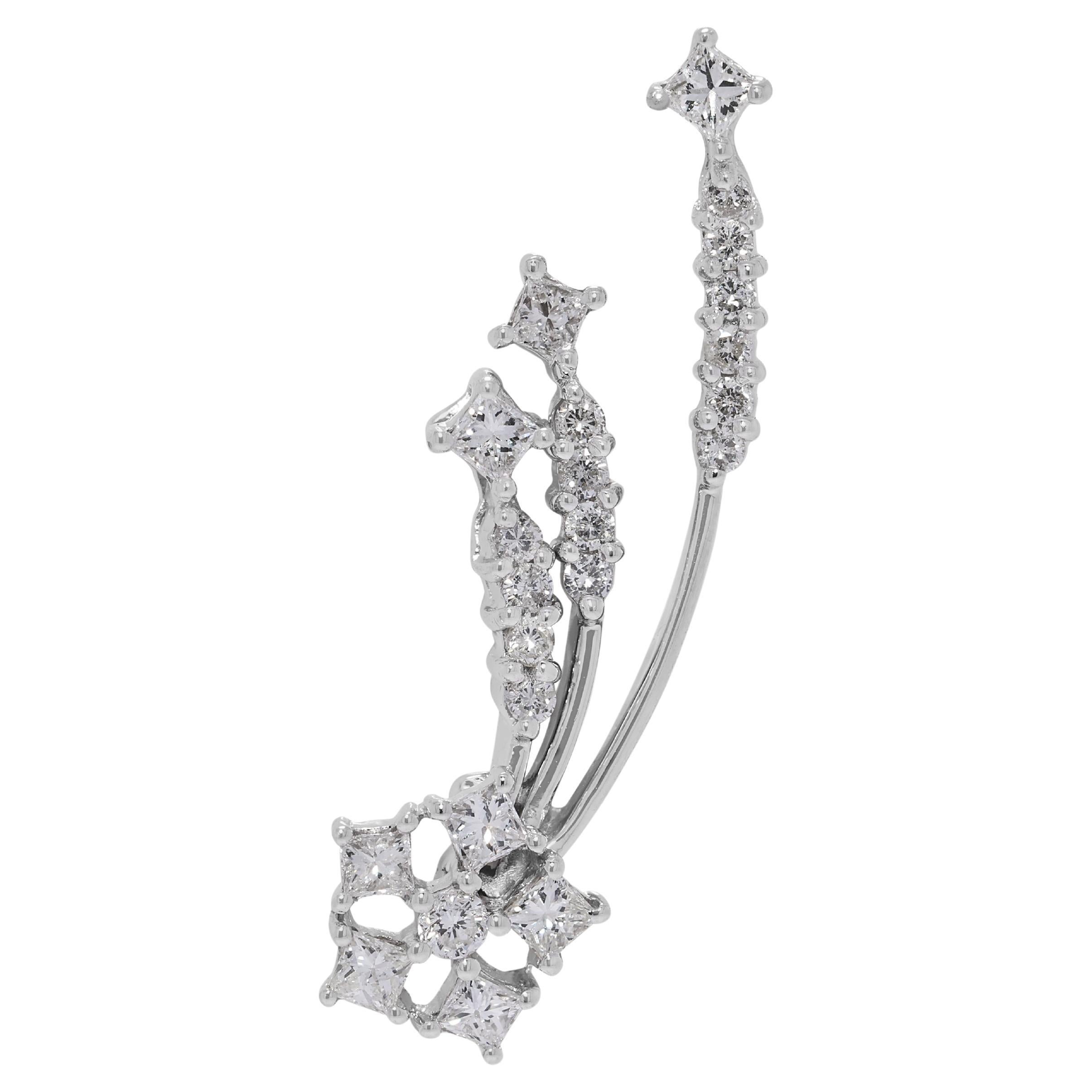 Elegante ciondolo con diamanti naturali rotondi e principesse da 0,51 carati in oro bianco 18 carati in vendita