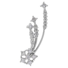 Elegante ciondolo con diamanti naturali rotondi e principesse da 0,51 carati in oro bianco 18 carati