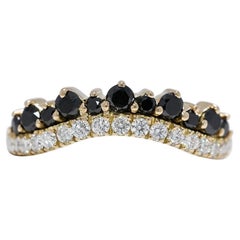 Elegante anello con diamanti naturali da 0,55 carati in oro giallo 14K