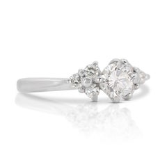 Stylish 0.90ct Triple Excellent Ideal Cut Diamond Cluster Ring - GIA Certified