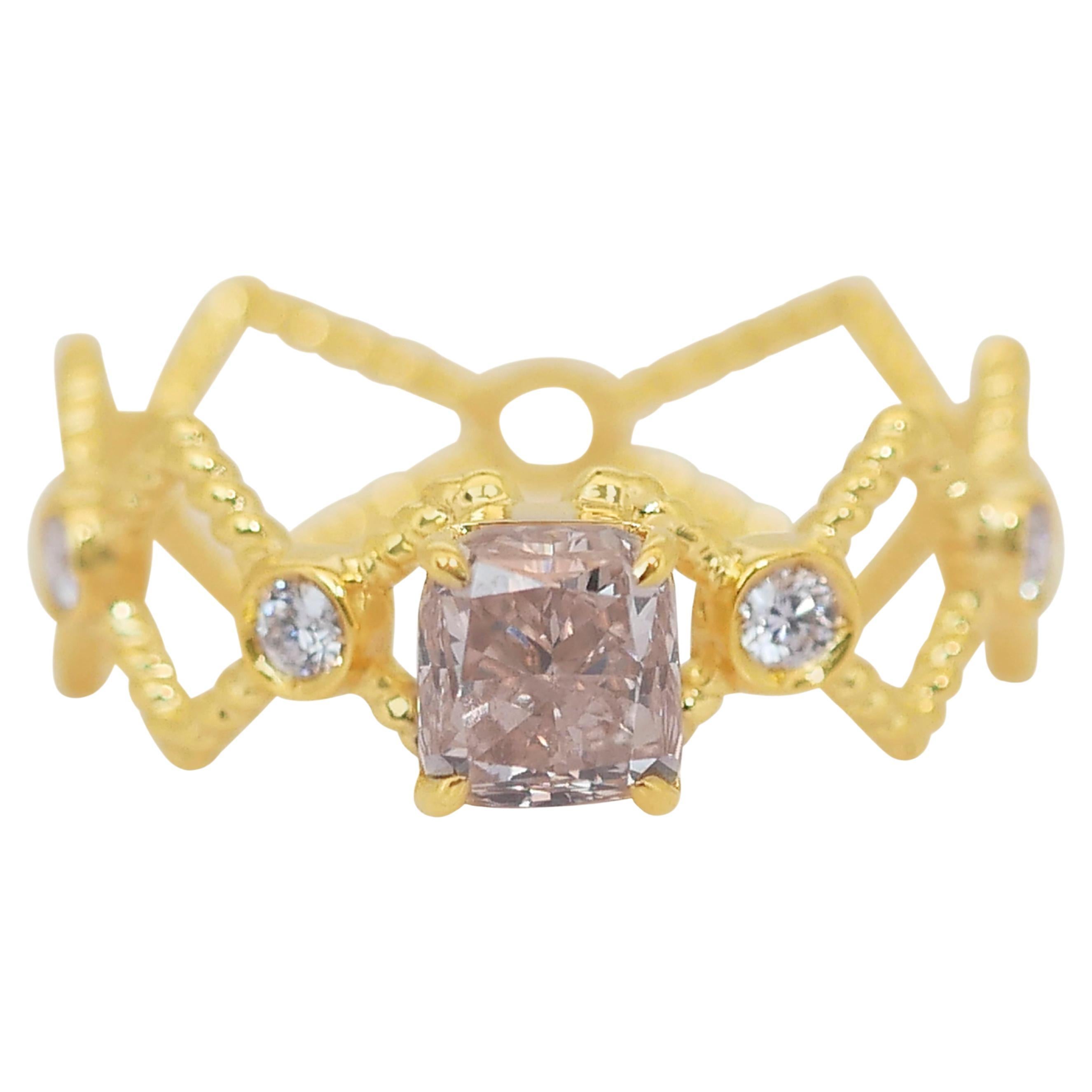 Stylish 1.01ct Diamonds 5-Stone Ring in 18k Yellow Gold - IGI Certified