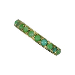 Stylish 14 Carat Gold and Jade Half Eternity Stack Ring