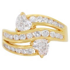 Stylish 1.43ct Diamonds Cocktail Ring in 18k Yellow Gold - IGI Certified