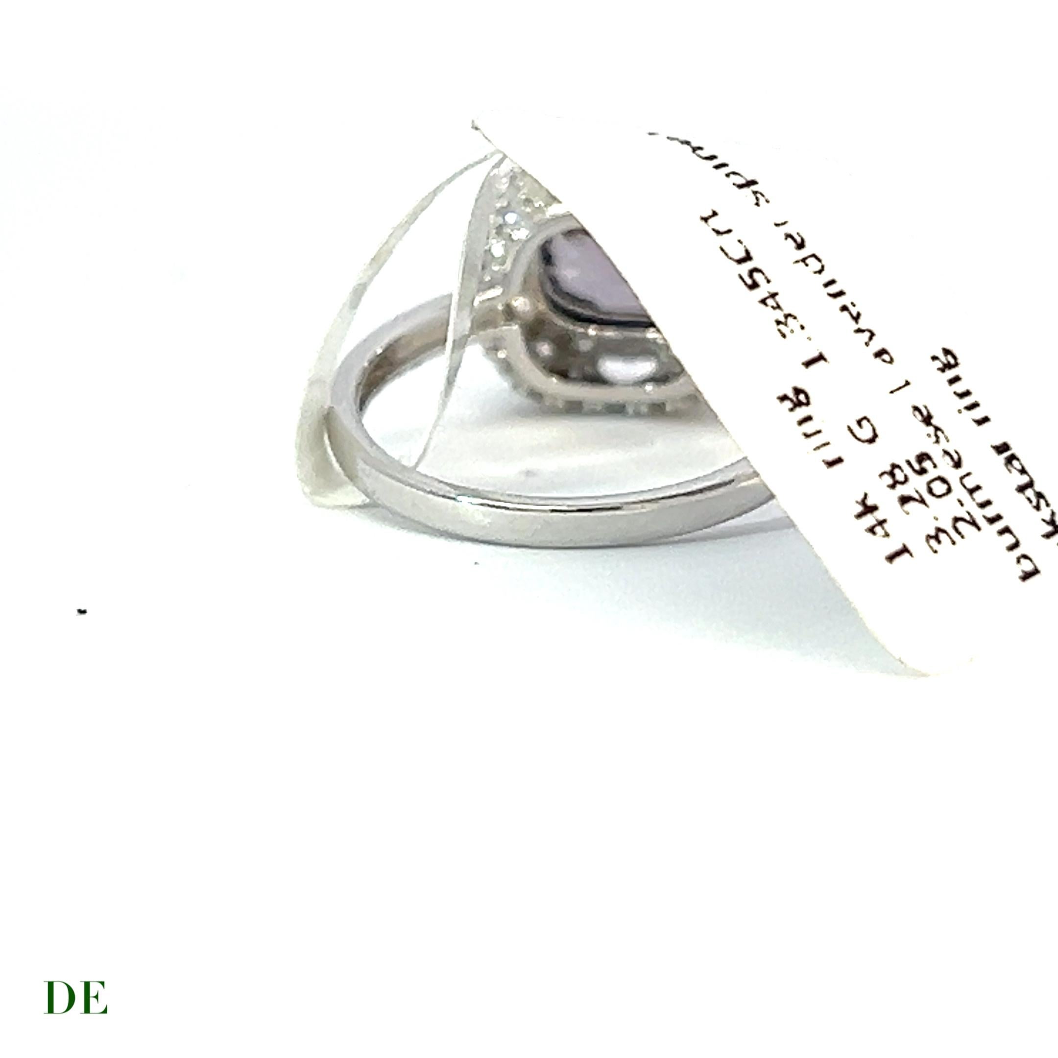Emerald Cut Stylish 14k 2.05 ct Burmese oval Lavender spinel 1.34 Ct Diamond Heart Pop Ring For Sale