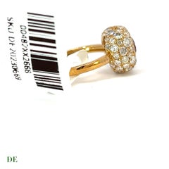 Stylish 14k 2.12 ct Vivid orange red spessartite 1.33 Ct Diamond Heart Pop Ring