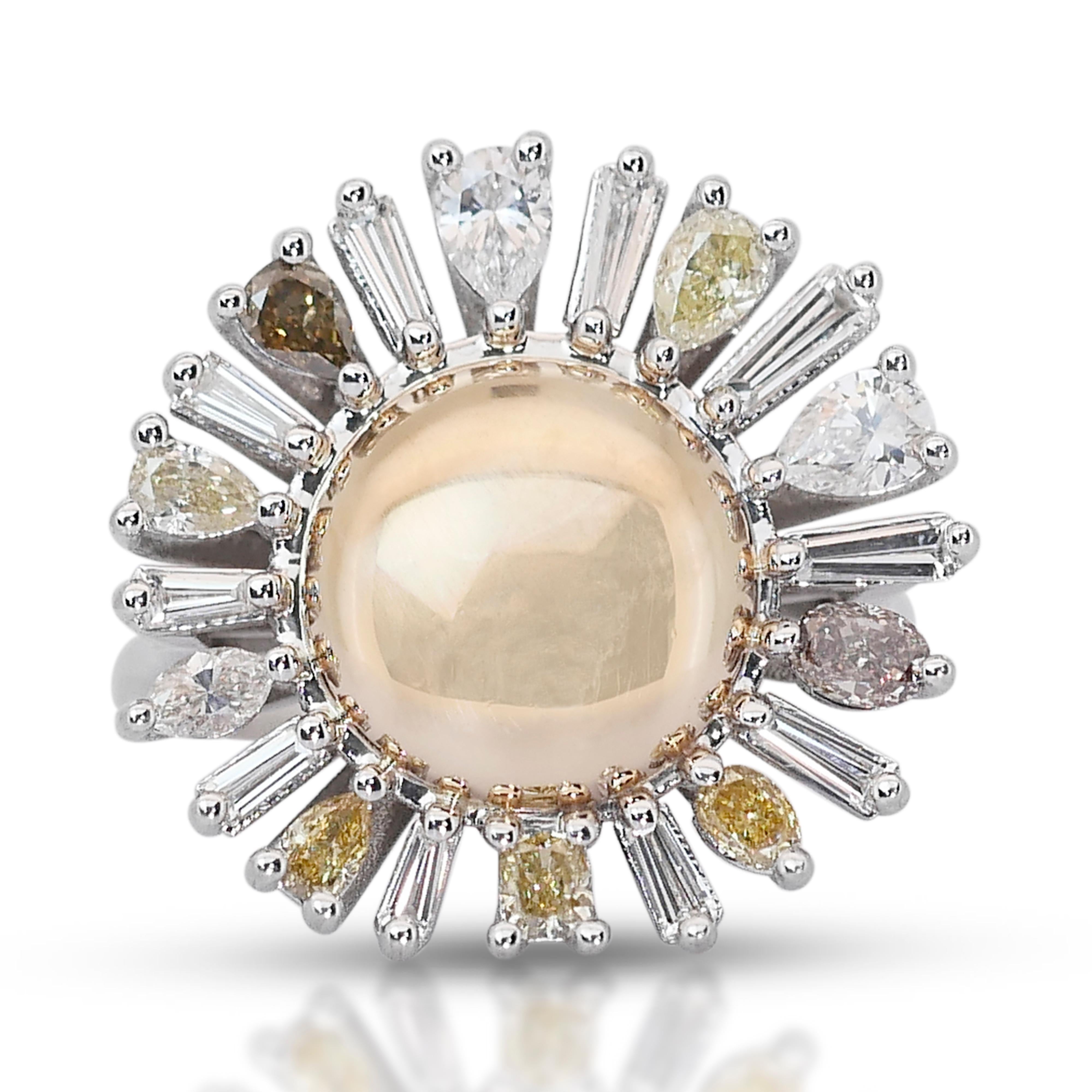 Stylish 1.59ct Fancy-Colored Diamond Ring in 18k White Gold - IGI Certified 3