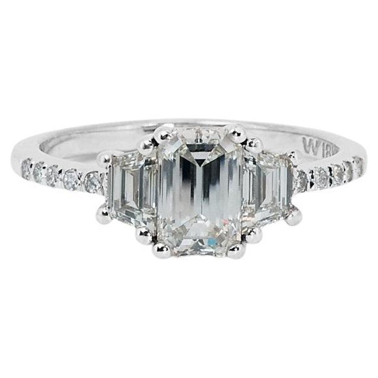 Bague Cocktail En Or Blanc 18 Carats Avec Diamants Naturels - Taille 54