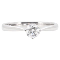 Stylish 18k White Gold Solitaire w/0.33ct Natural Diamond GIA Certificate