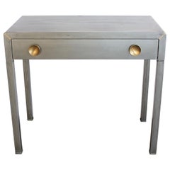 Stylish 1920s Industrial Metal Desk by Norman Bel Geddes