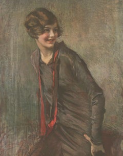 Stylish 1920s Portrait “Evelyn” – Art Deco Lithograph by I.M. Cohen, 1928