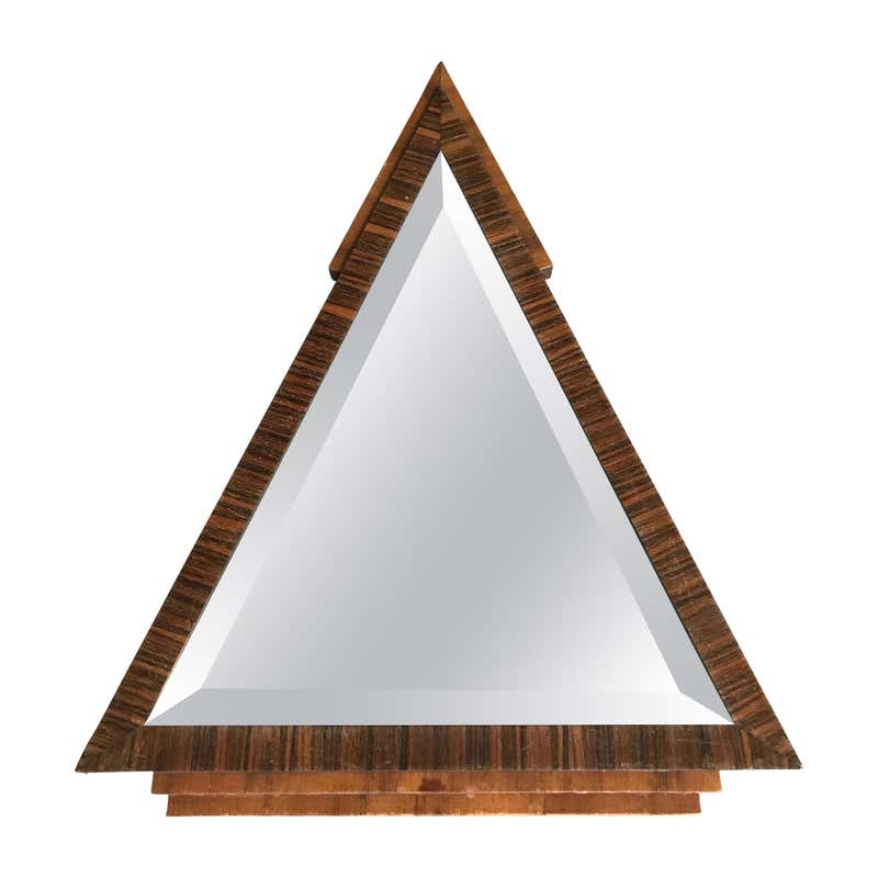 Stylish 1920s Triangle Shape and Handcrafted Oak and Macassar Art Deco ...