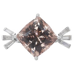 Stylish 19.32ct Topaz and Diamonds Cluster Ring in 14k White Gold