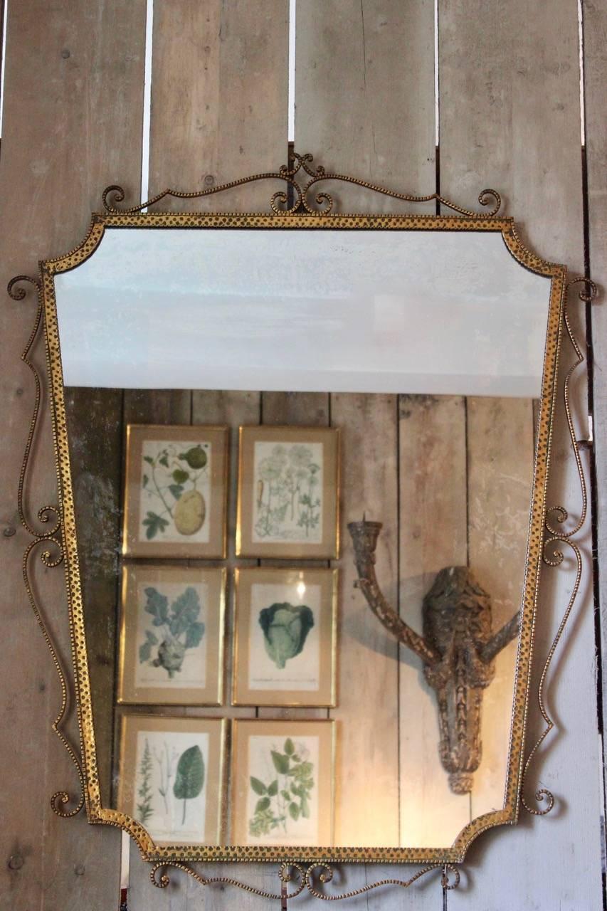 Gilt Stylish 1940s French Console Table and Mirror For Sale