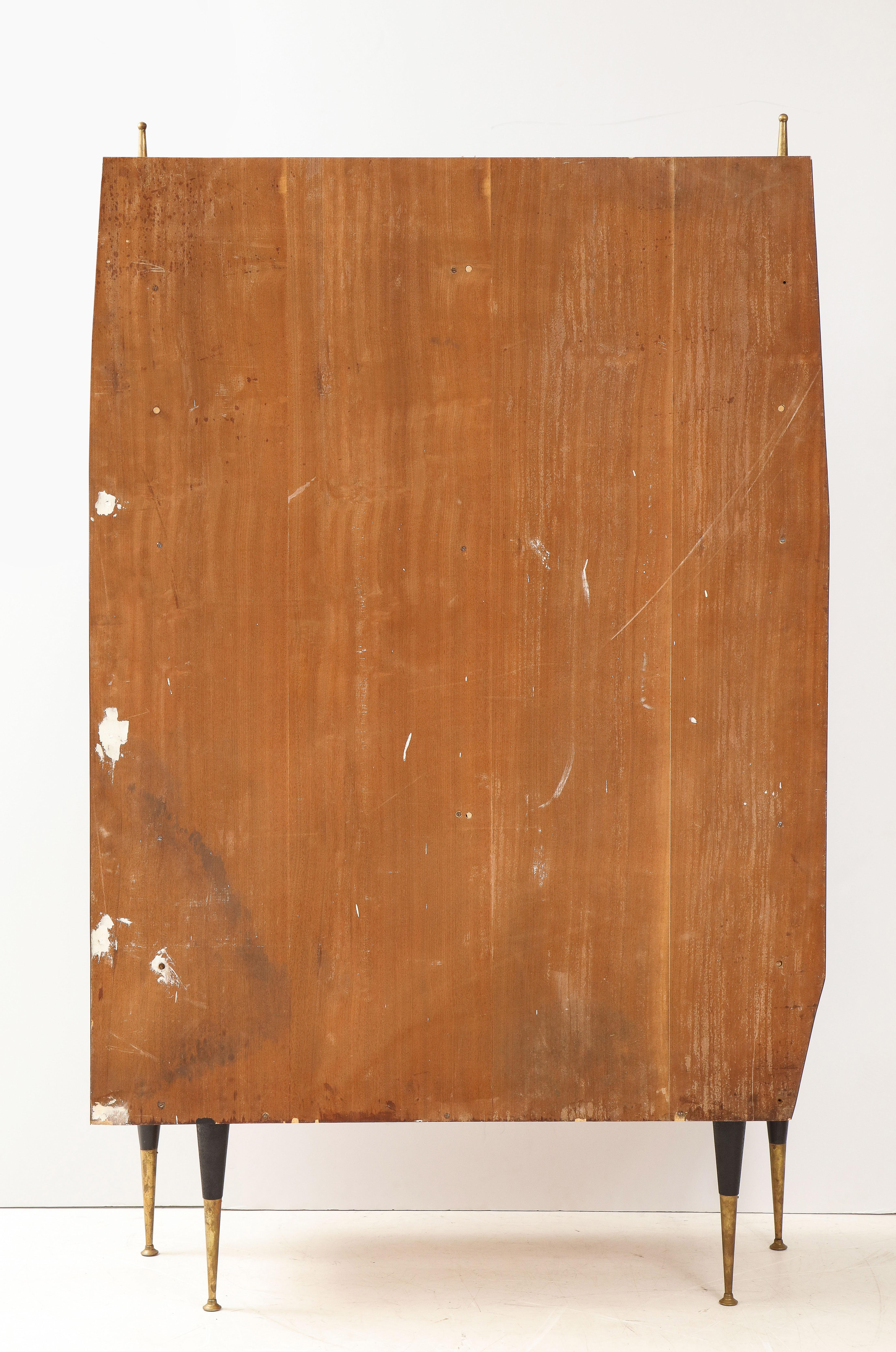 Elegante armario de pared italiano de los años 50 de caoba lacada y sicomoro 12