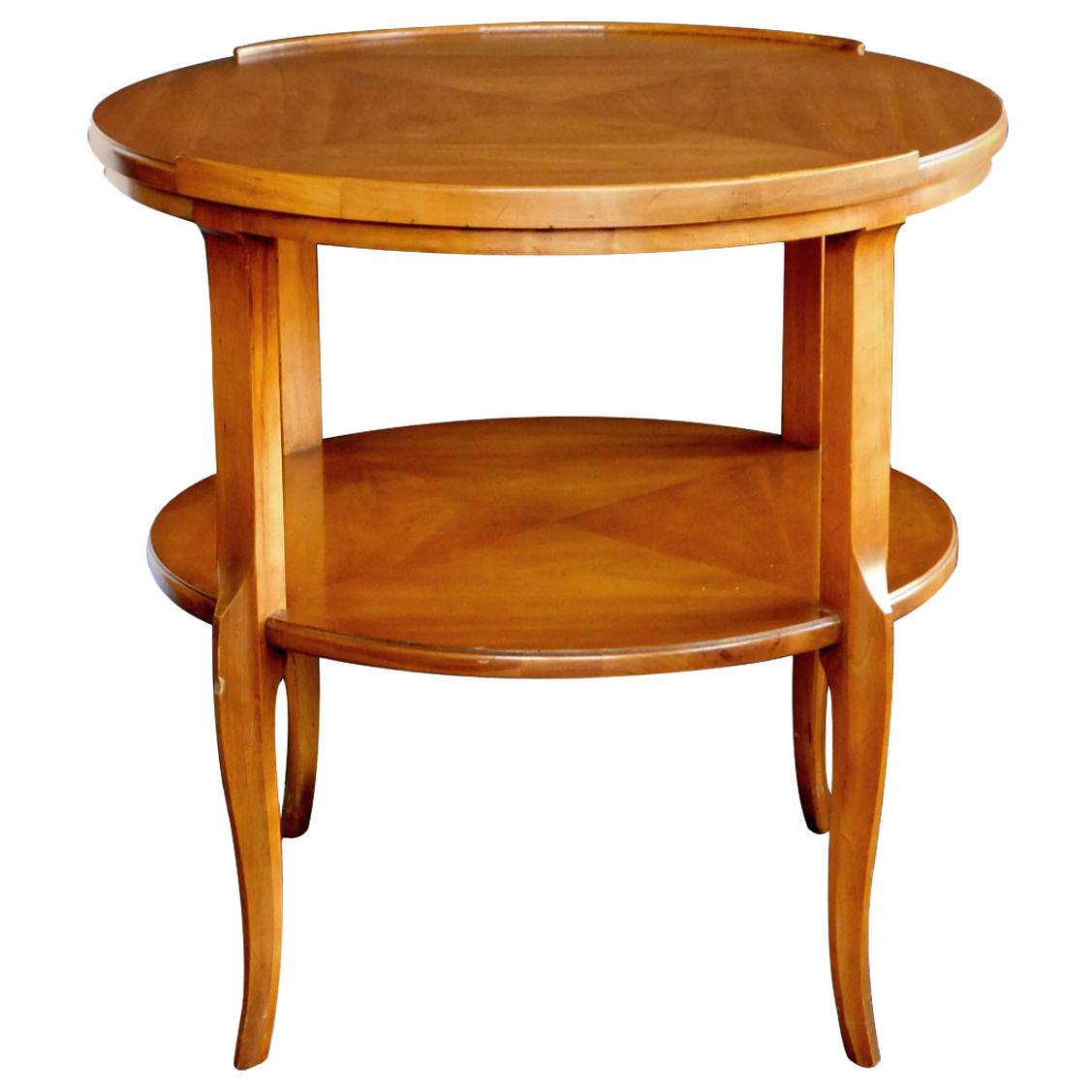 Stylish 1960s Circular Cherrywood Side/End Table by Widdicomb