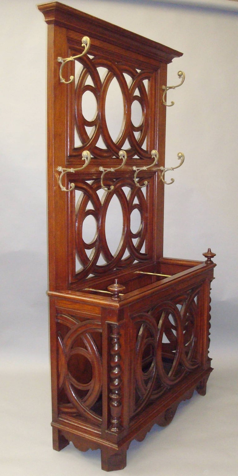 Stylish 19th Century Oak Hall Stand For Sale at 1stDibs