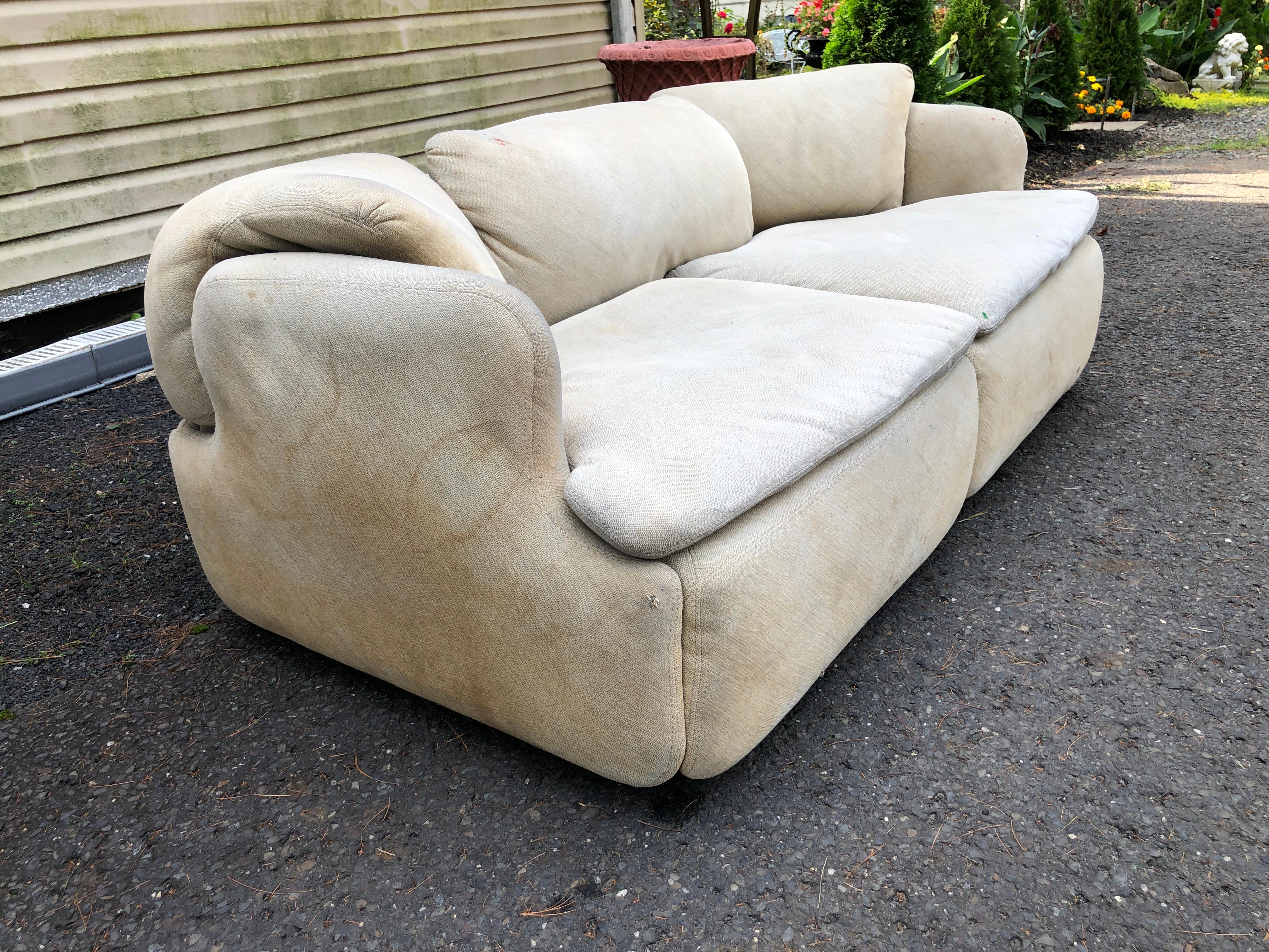 Mid-Century Modern Stylish 2 Seater Confidential Sofa Loveseat Alberto Rosselli for Saporiti For Sale