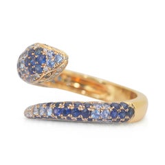 Stilvolle 2,42ct Saphire und Ring mit Diamanten aus 18 Karat Gelbgold – IGI-zertifiziert