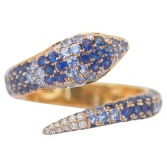 Stilvolle 2,42ct Saphire und Ring mit Diamanten aus 18 Karat Gelbgold – IGI-zertifiziert