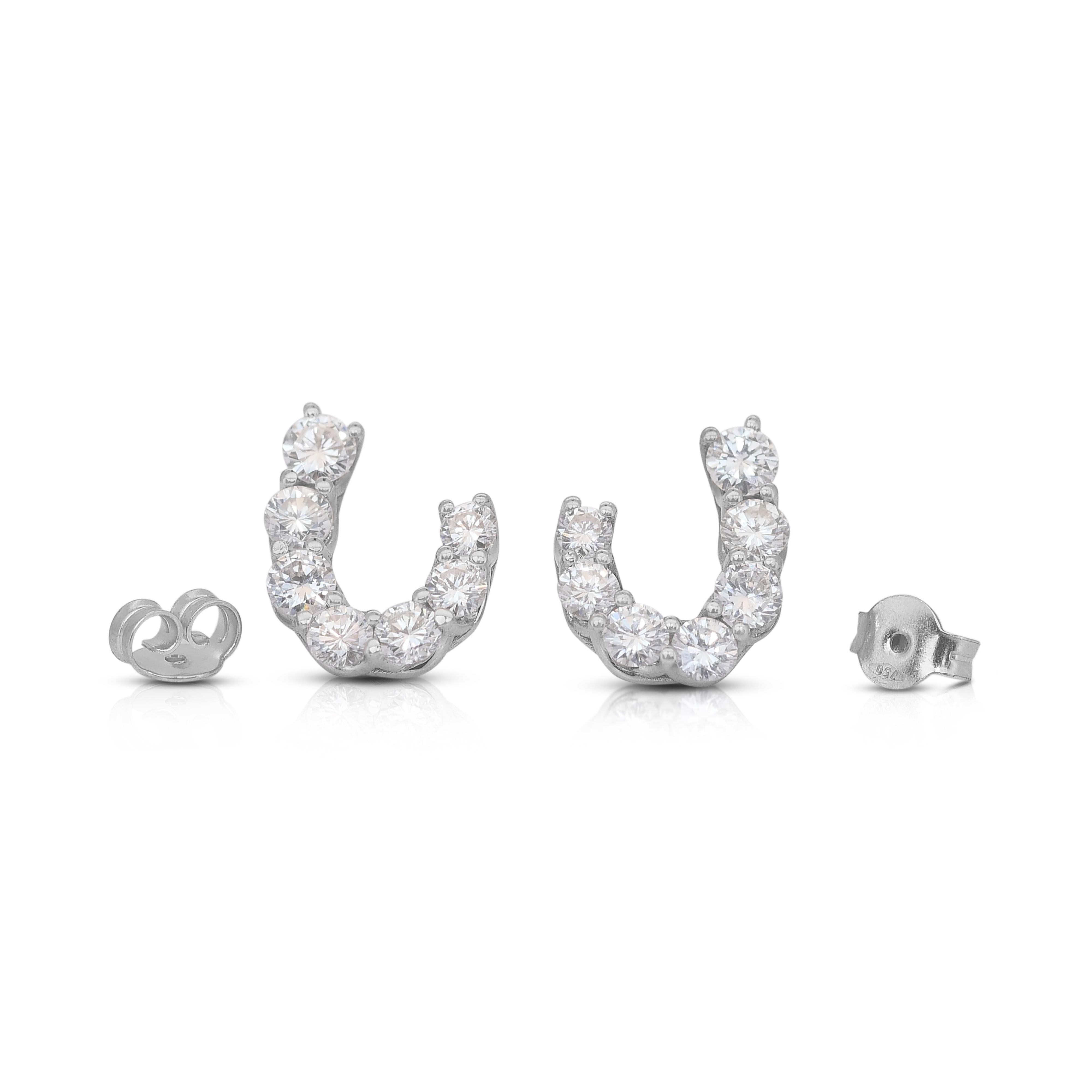 Stylish 2.53ct Natural Diamonds Earrings in 18k White Gold - IGI Certified 3