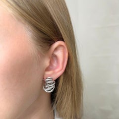 Stylish 4.16ct Diamonds Stud Earrings in 18k White Gold - IGI Certified
