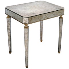 Stylish American Mid-Century Rectangular Mirrored Side Table by Archibald Taylor