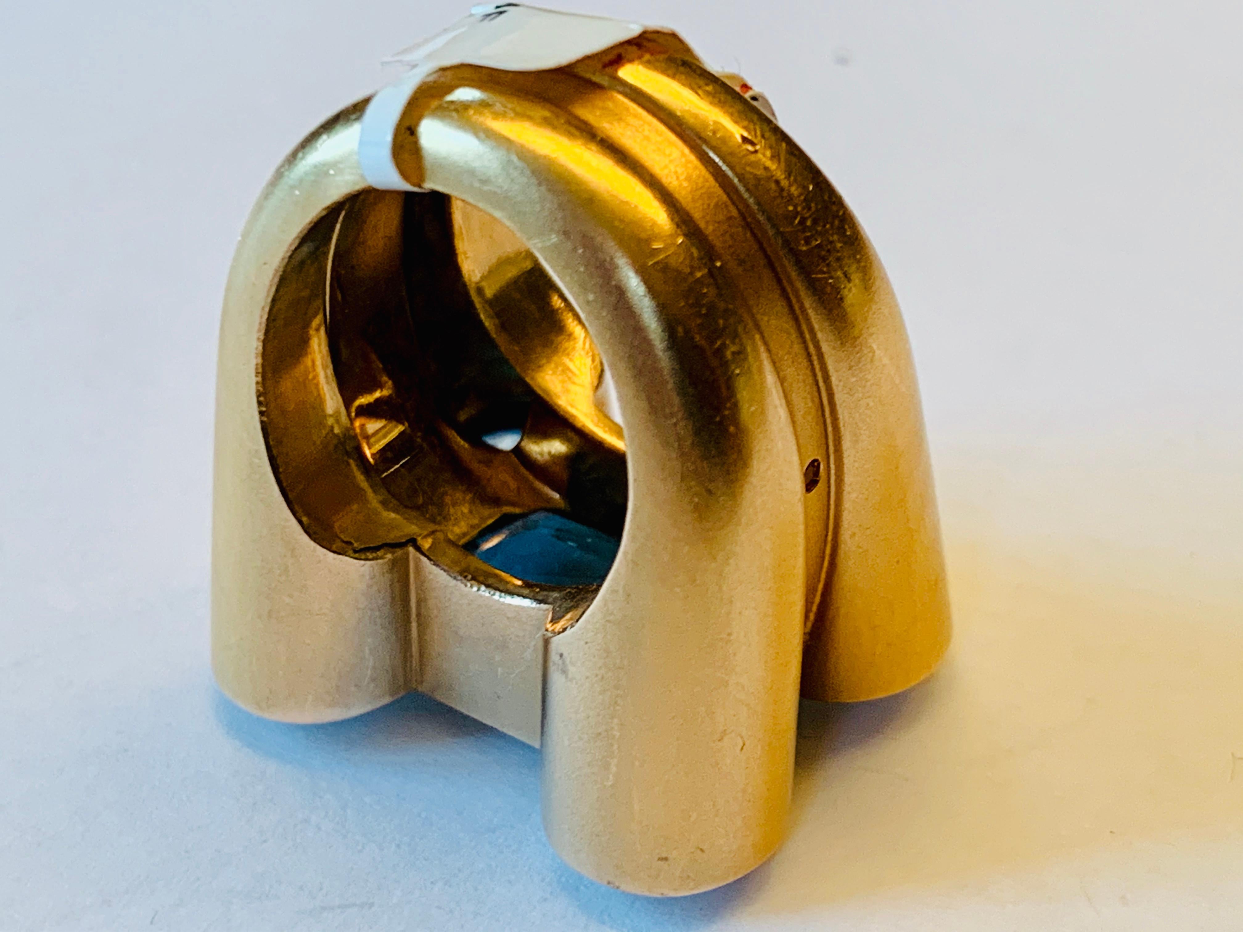Stylish and Bold 18 Karat Rose Gold Aquamarine Ring For Sale 5