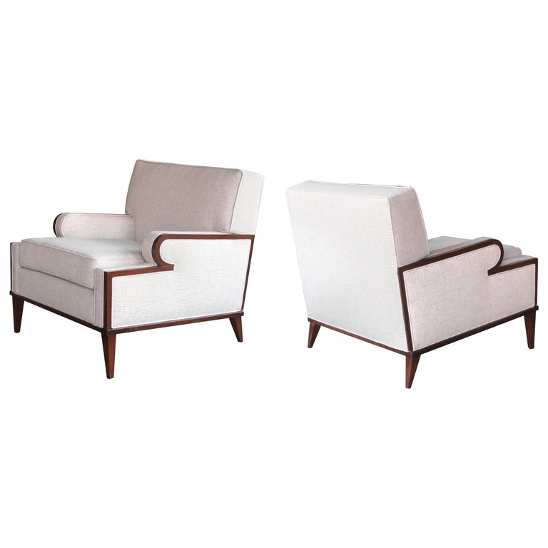Stylish And Comfortable Pair Of American 1960s Upholstered Club