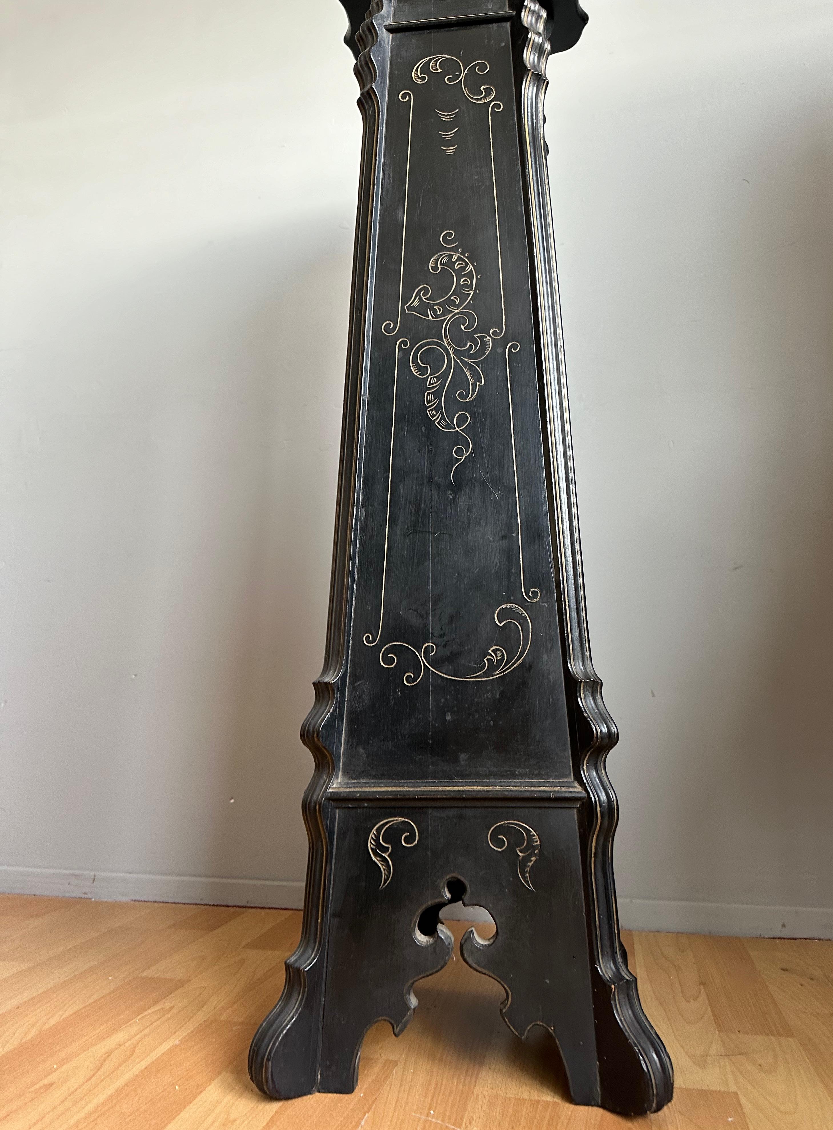 Stylish and Great Antique, Ebonized Flower, Plant or Sculpture Stand / Pedestal For Sale 9